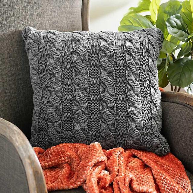 Gray Knit Pillow