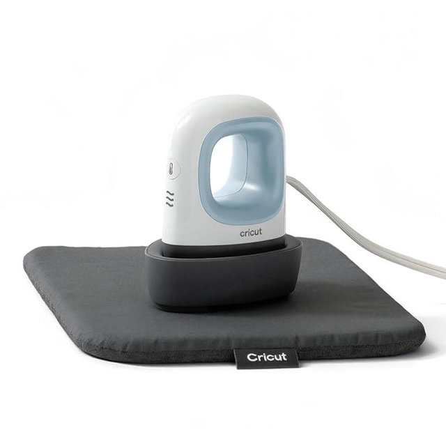 Cricut EasyPress Mini Heat Press + Heat Press Mat - for Pressing Small Objects Like Shoes, Stuffed Animals, Hats & More - 3 Heat Settings & Precision Tip - Compact & Lightweight - Zen Blue
