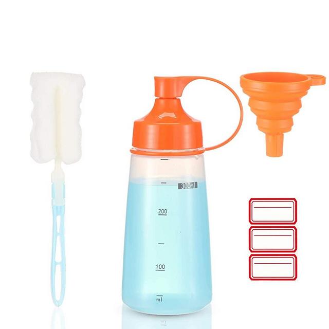 Condiment Squeeze Bottle Wide Mouth, Ondiomn 1 Pack Clear Squeeze Bottles for Condiments, Paint, Ketchup, Mustard, Oil, Sauces, Paint, Resin, Baking, Cake Decorating, Cleaning, BPA Free-Food Grade
