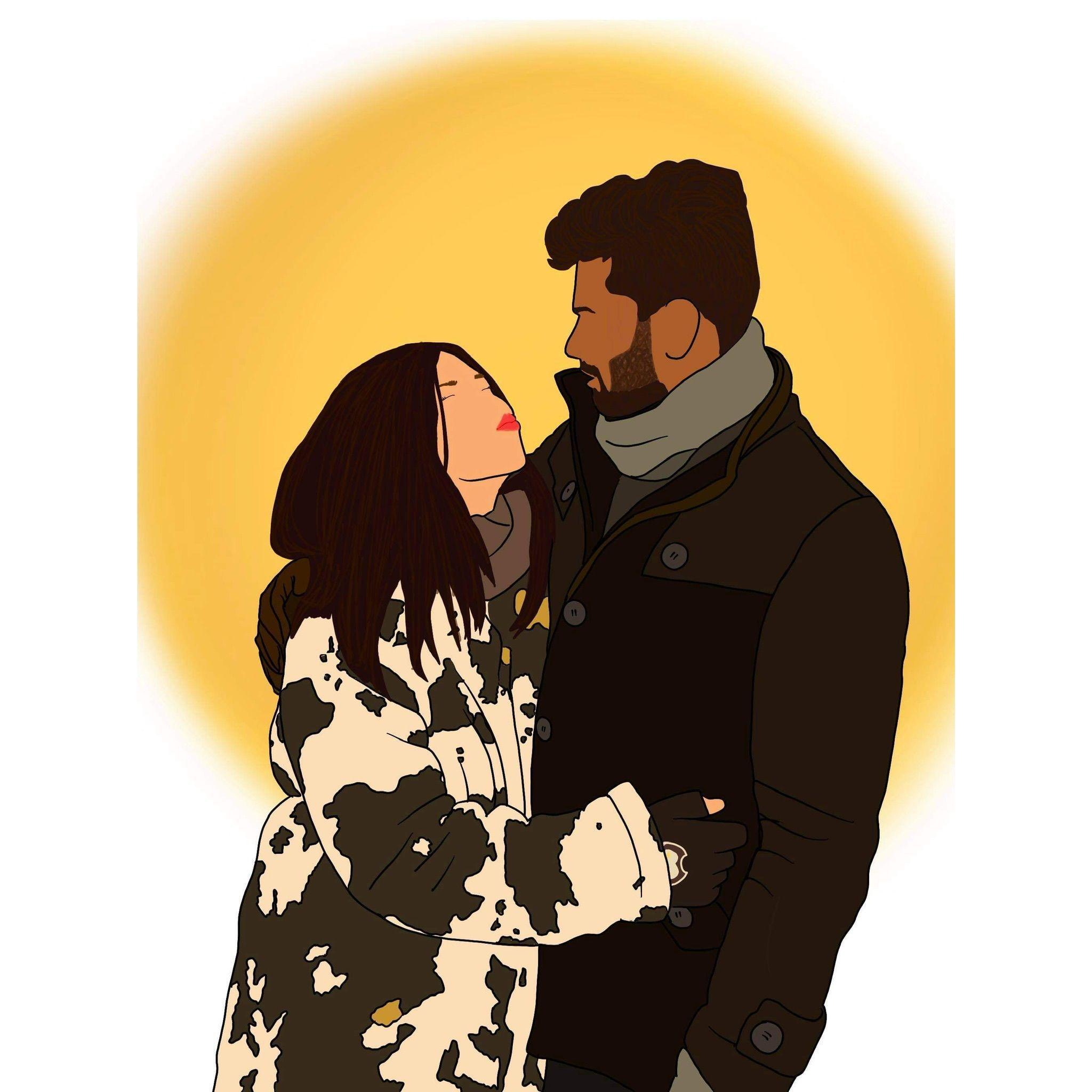 Digital drawing of Tin & Prem by a friend