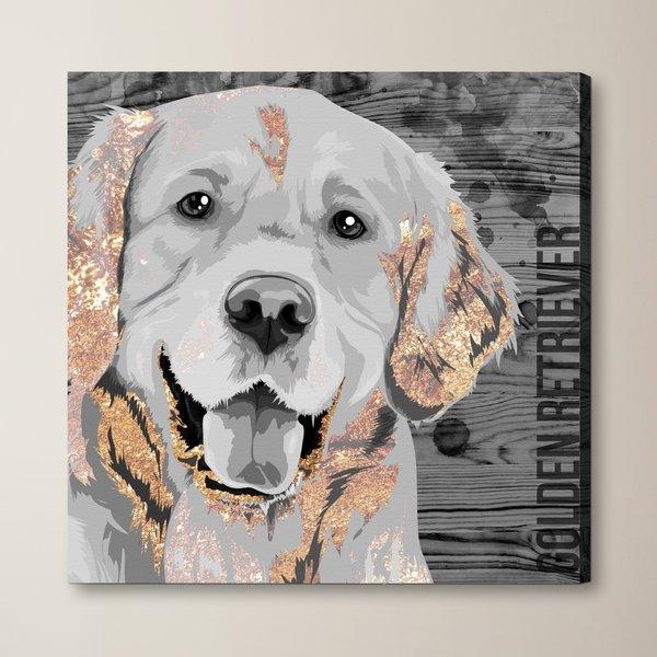 'Love Golden Retriever' Graphic Art on Wrapped Canvas