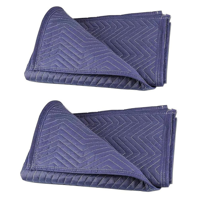 PONGHEI 2 Moving Blankets 80"x 72" Heavy Duty Packing Blankets for Shipping Thick Furniture Wrapping for Moving Supplies Professional Quilted Shipping