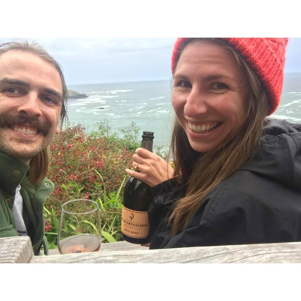 Just engaged! So happy. Favorite champagne, favorite place, favorite person.