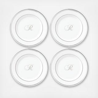 Federal Platinum Script Tidbit Plate, Set of 4