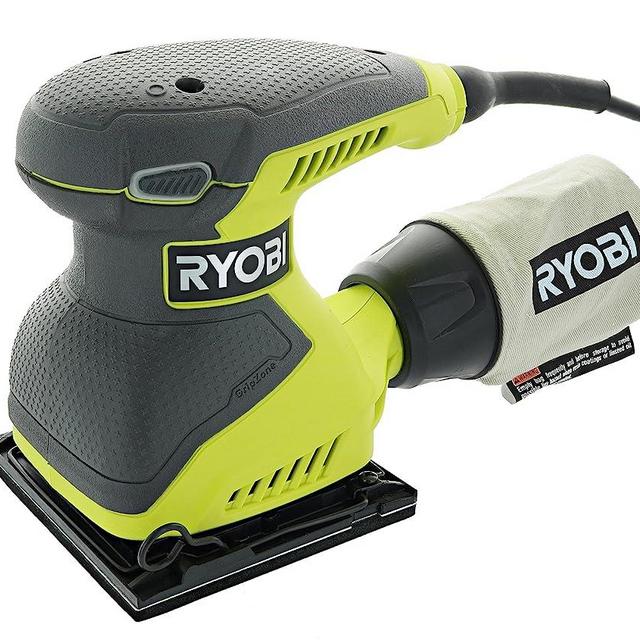 Ryobi S652DGK Corded 2 Amp 1/4 Inch 14,000 OBM Squared Orbital Finishing Sheet Sander
