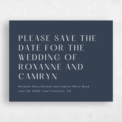 Grayed Navy, Blue Wedding Save the Date - Cerrito Type