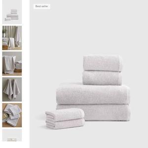 Turkish Ribbed Quick Dry Bath Towel Bundle in Silver