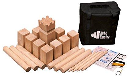Kubb Empire Tournament Edition Premium Hardwood Set With Backpack