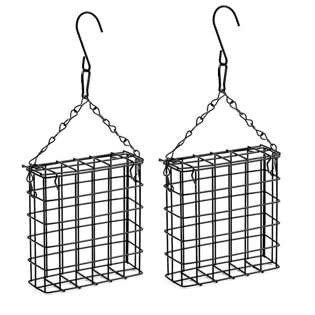 Shitailu 2Pcs Suet Bird Feeders, Outdoor Garden Cages, Suet Feeder for Outside Hanging, Wild Bird Feeder, Single Suet Cake Bird Feeders, One Suet Capacity