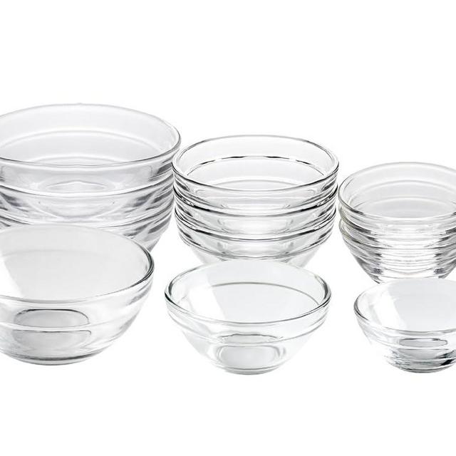 HillSpring 3 Sizes of Glass Prep Bowl Sets, Clear Small Pinch Bowls for Salt, Spices and Chopped Ingredients, 1.5oz/2.5oz/3.5oz, Set of 12