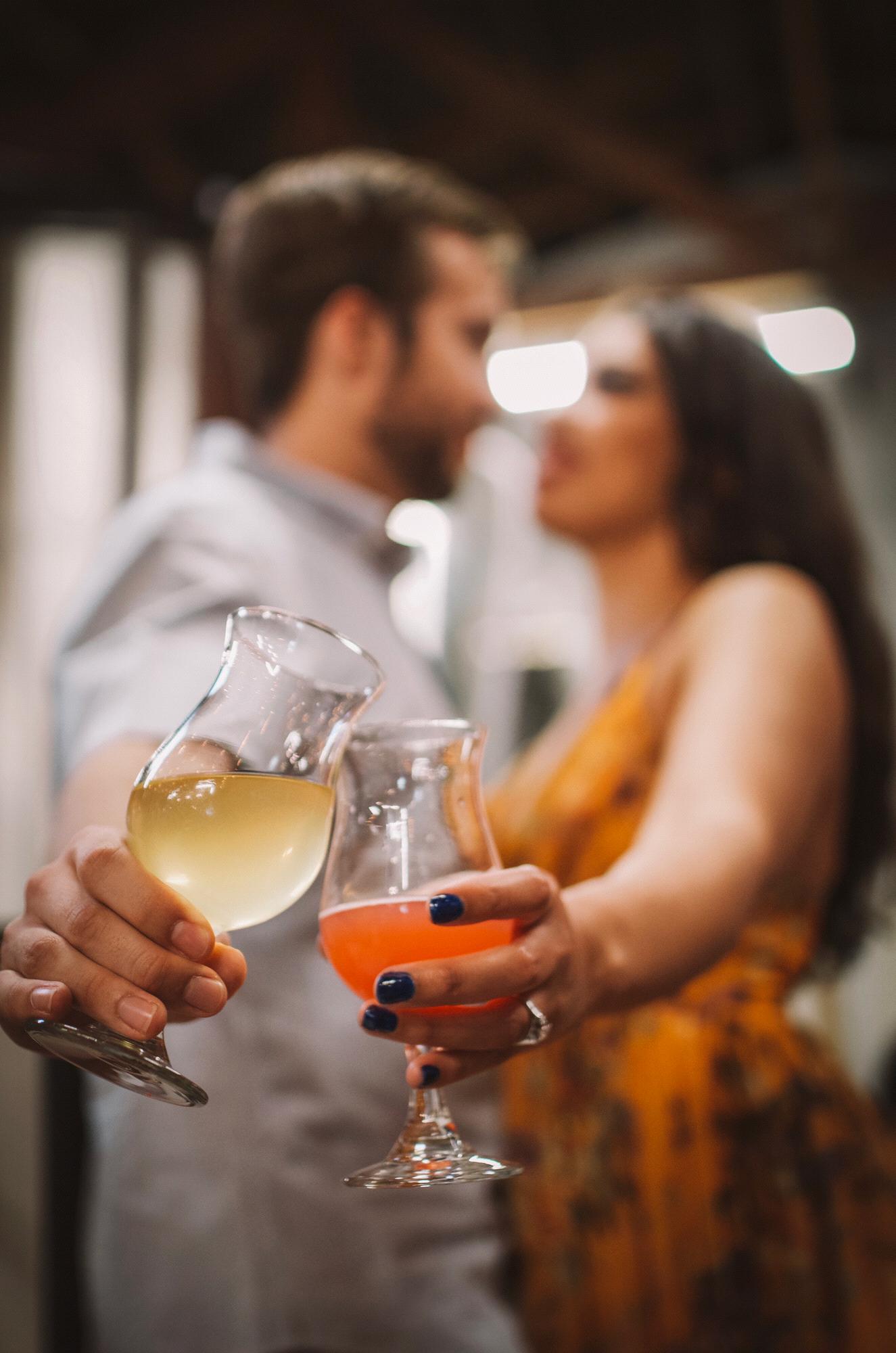 Another shot from our engagement photos with Maddy Eccles Photography at Big Stump Brewing Co in Sacramento, CA. We are big sour beer drinkers and they are definitely our favorite place to get them!
