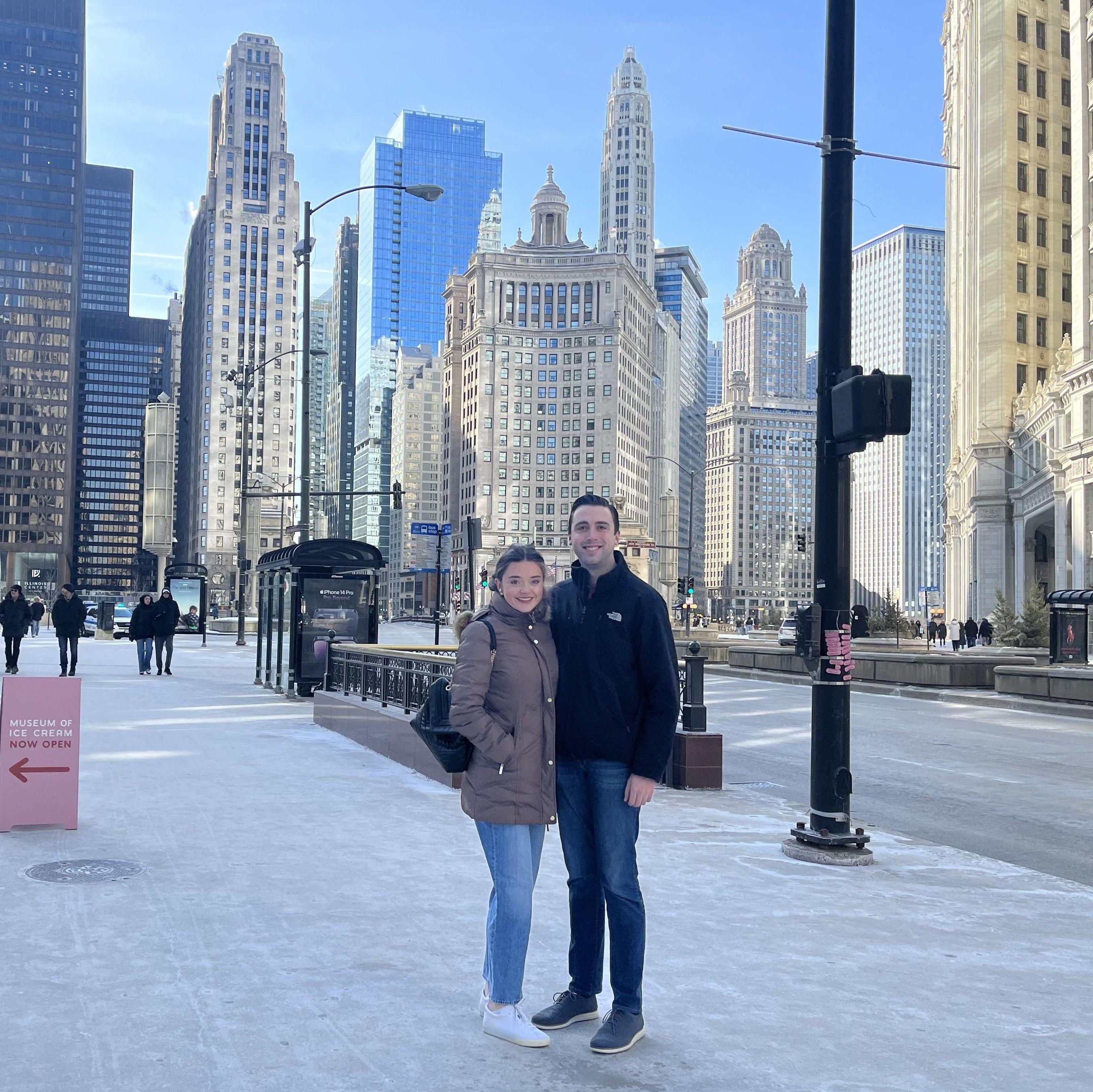Christian and Natalie on their first trip to Chicago together.