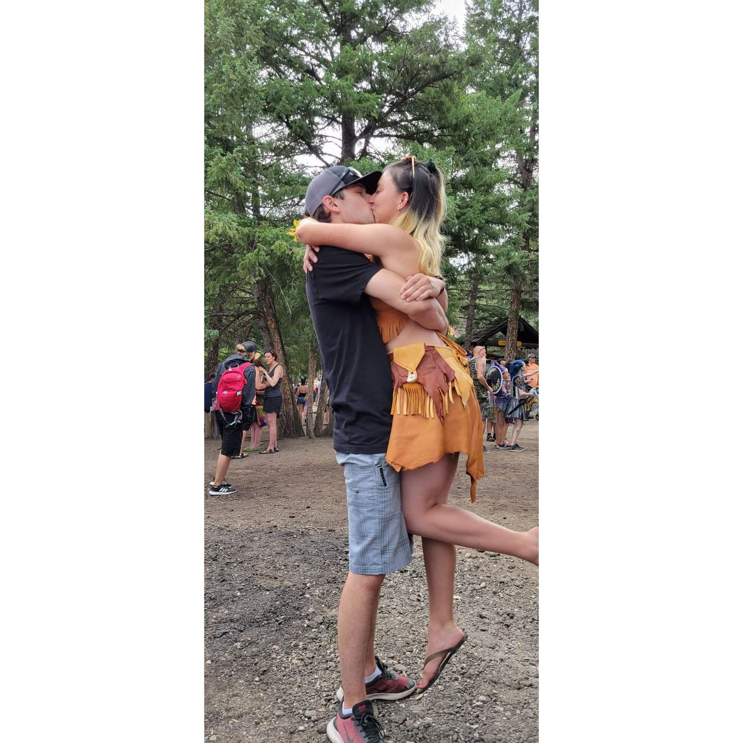 I dragged poor Patrick 3 hours away from our campsite to go to the Renaissance festival right after we started dating. Now, he's as addicted to the tradition as I am.