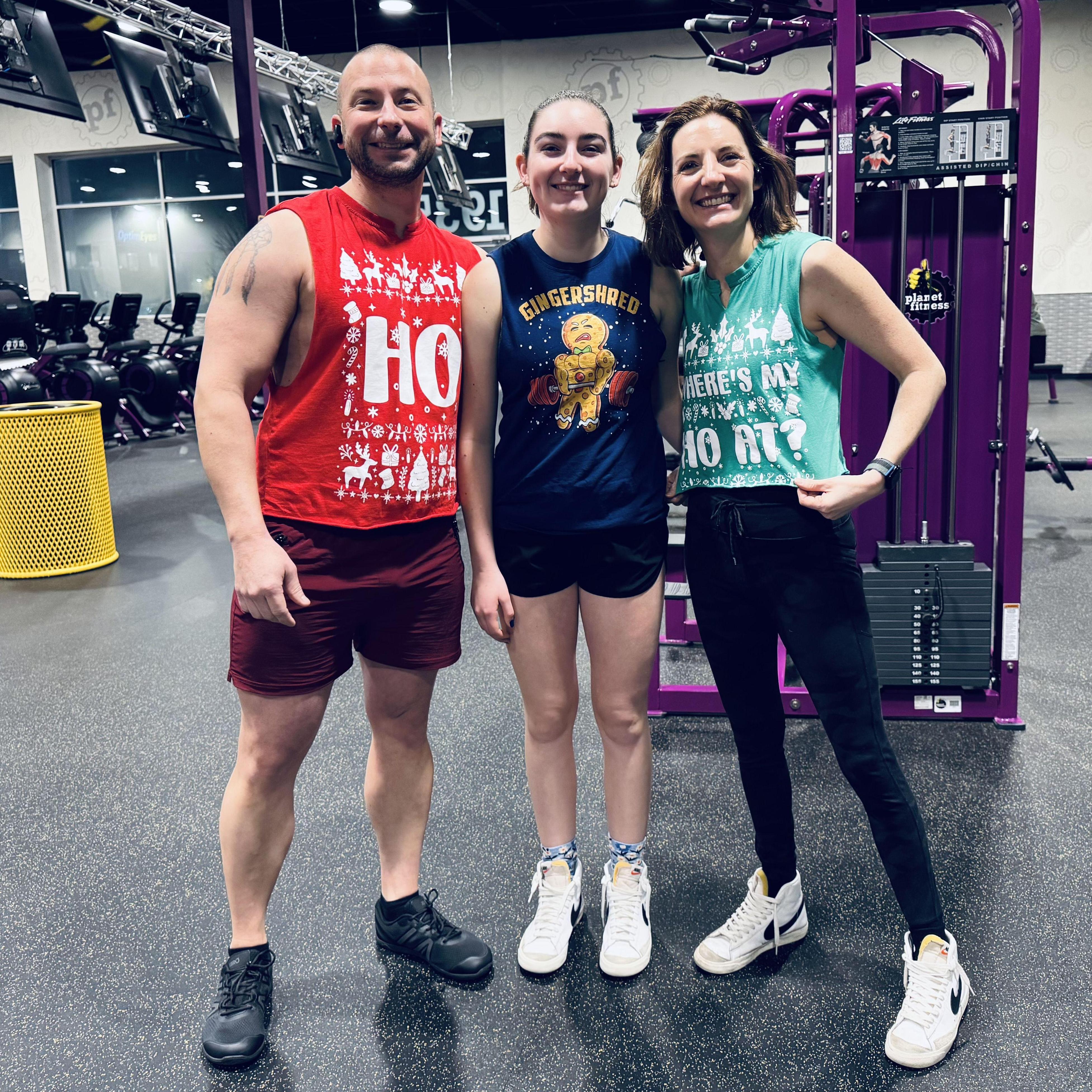 Being silly at the gym together, December 2024.