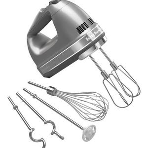 KitchenAid KHM926CU 9-Speed Digital Hand Mixer with Turbo Beater II Accessories and Pro Whisk - Contour Silver