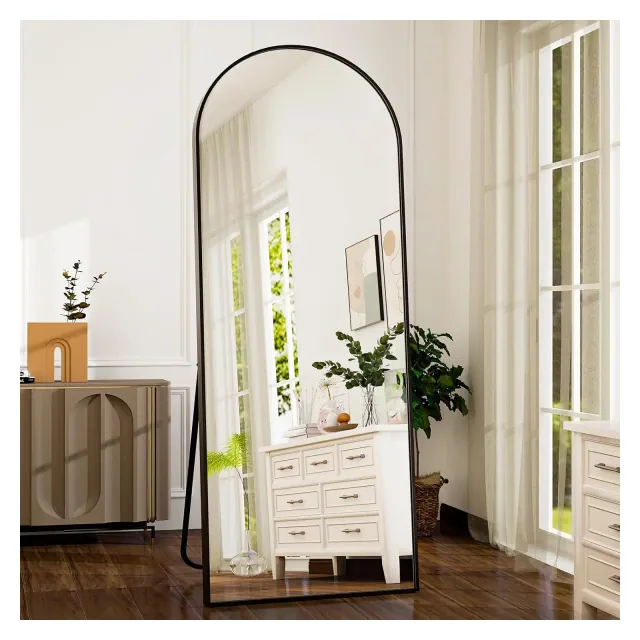 BEAUTYPEAK 65"x24" Arched Full Length Mirror with Stand, Wall Mounted Floor Mirror or Leaning Mirror for Bedroom or Living Room