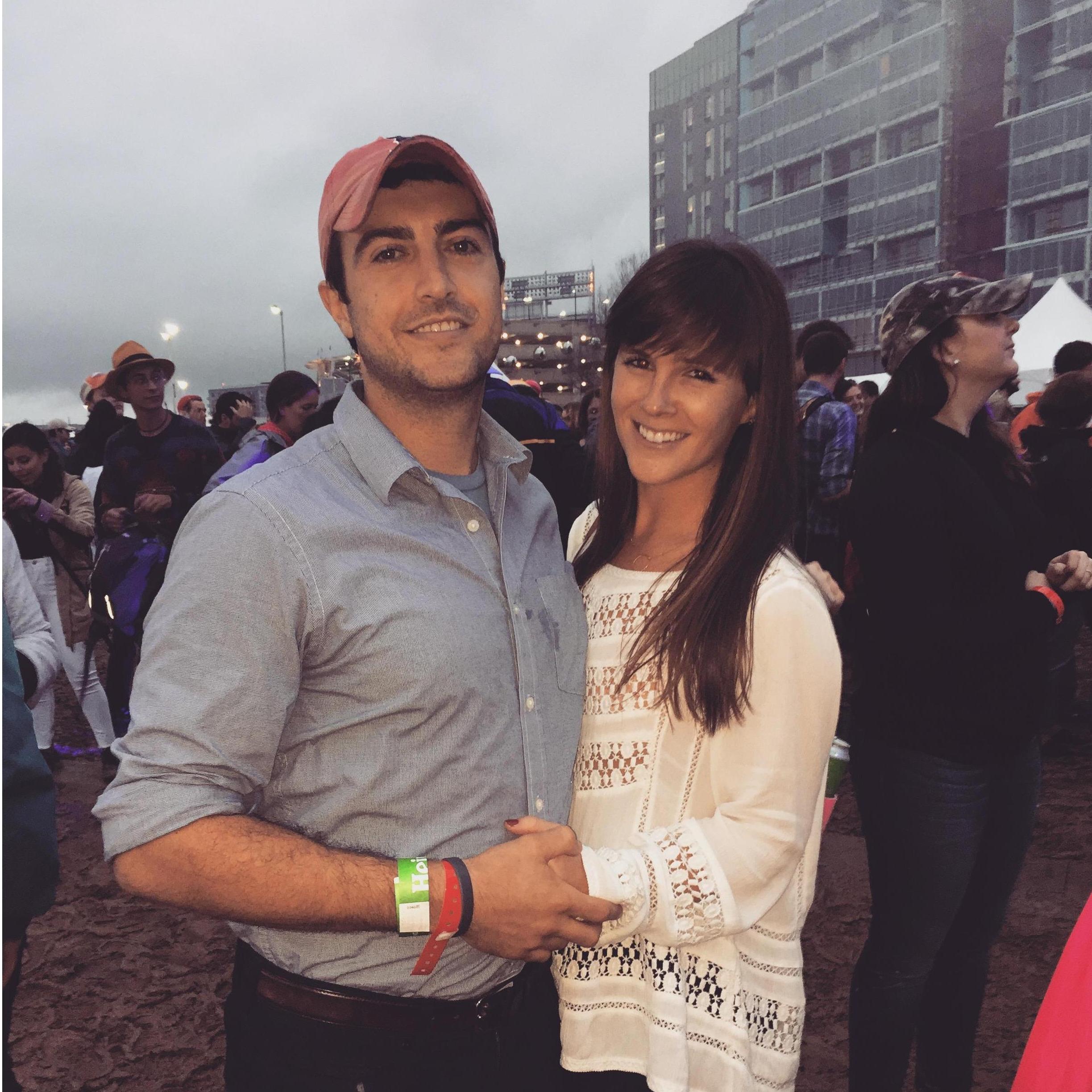 Early on in our relationship at a music festival in DC.