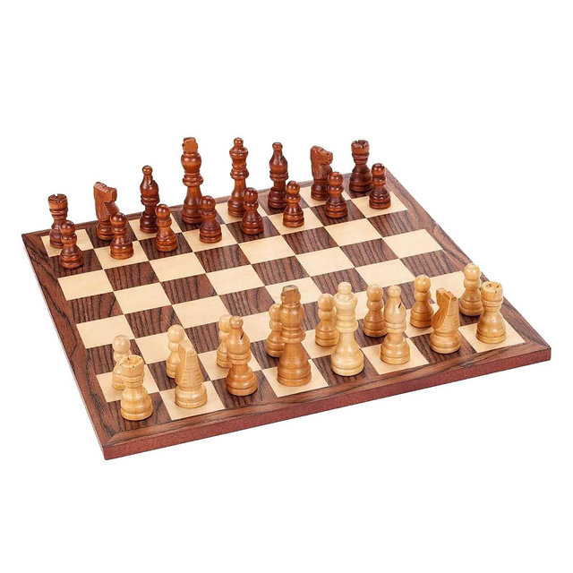 WE Games Classic Staunton Wood Chess Set - 12 in. Board, 2.75 in. King