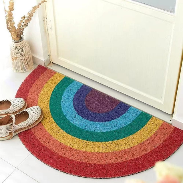 Door Mat Rainbow Durable Welcome Mat Non-Slip Floor Front Doormat Resist Dirt Rug for Indoor Outdoor Easy to Clean (45*90cm)
