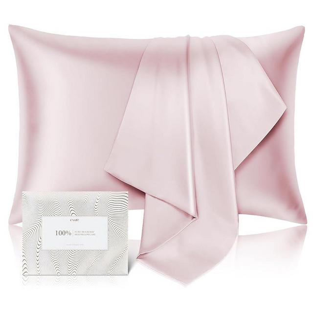 100% Pure Mulberry Silk Pillowcase for Hair and Skin - Allergen Resistant Dual Sides,600 Thread Count Silk Bed Pillow Cases with Hidden Zipper,1pc,Standard Size,Pink