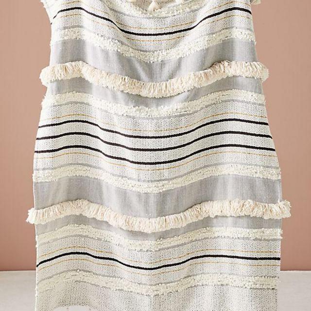 Anthropologie Edna Embellished Throw Blanket