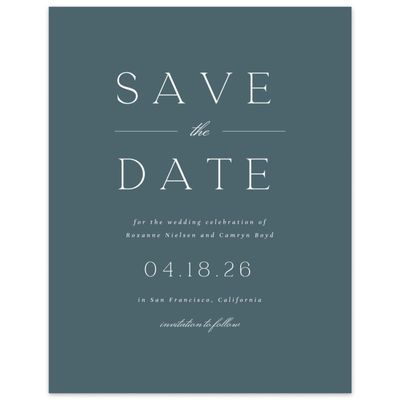 Deep Blue Spruce Wedding Digital Save the Date - Zariah Portrait