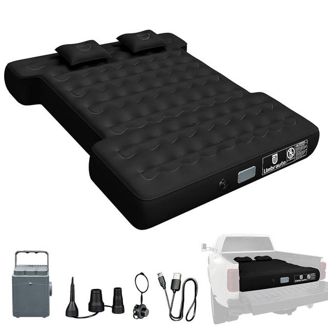 Umbrauto Truck Bed Air Mattress with Wireless Rechargeable Pump for 5.5-5.8ft Short Beds, Upgraded Peach-Skin Surface Inflatable Airbed for Truck Tents, Camping, and Travel