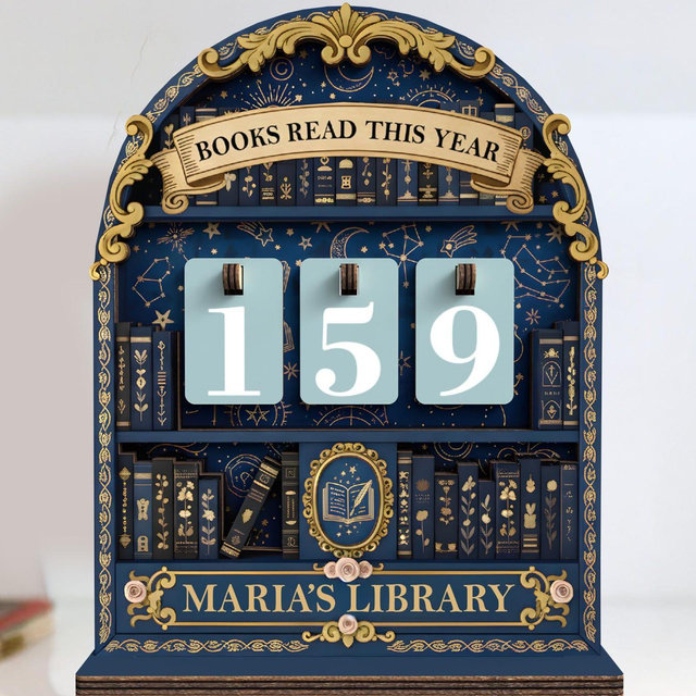 Vintage Book Read Tracker, Personalized Book Lover Gift, Reading Tracker, Books Read This Year Counter, Reading Lover Gift, Library Decor