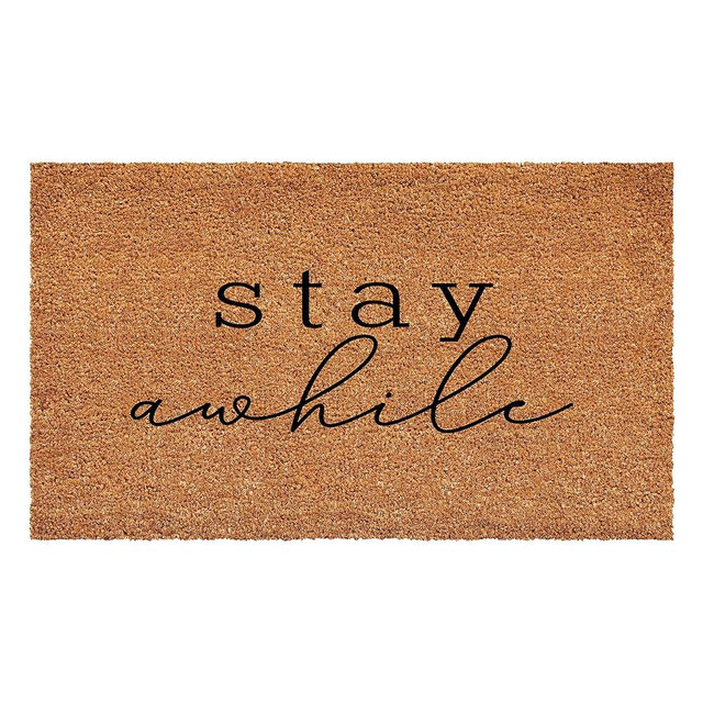 Calloway Mills Stay A While Doormat, (Tan/Black, 17" x 29" x 0.60")