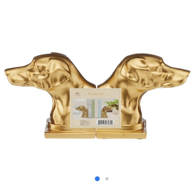 Buy Holly Williams Gold Dog Head Book Ends from Dollar General - Instore