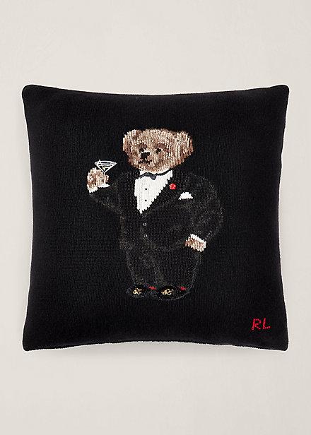 Martini Polo Bear Throw Pillow