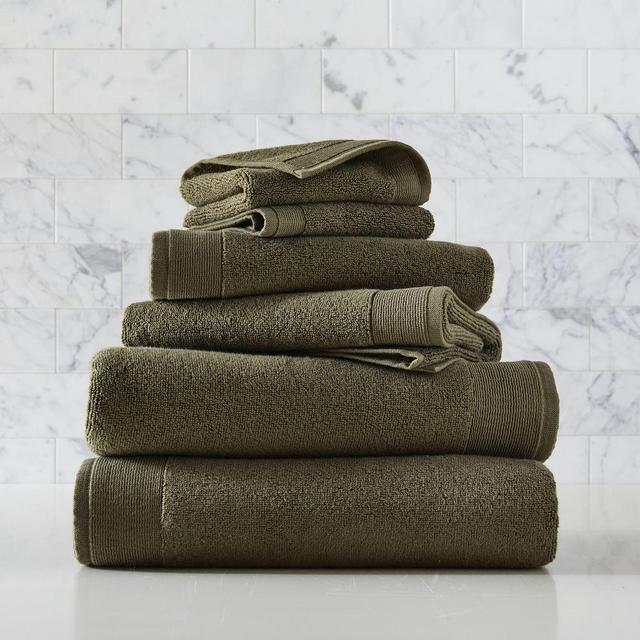 Organic Luxe 550GSM Fibrosoft Towel Dark Olive S6 Pack