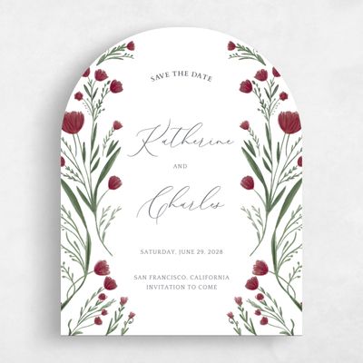 Red Arch Wedding Save the Date - Pemberton Portrait