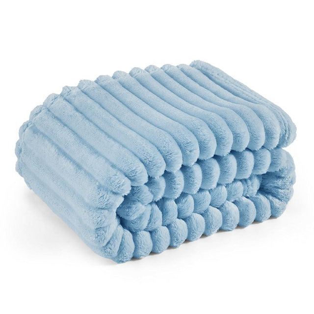 Bedsure GentleSoft Blue Fleece Blanket for Couch - Cozy Soft Blankets for Women, Cute Small Throws for Girls, Spring Decorations for Home, Light Blue, 50x60 Inches