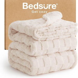 King Size Blanket for Bed - Cream,108x90 In