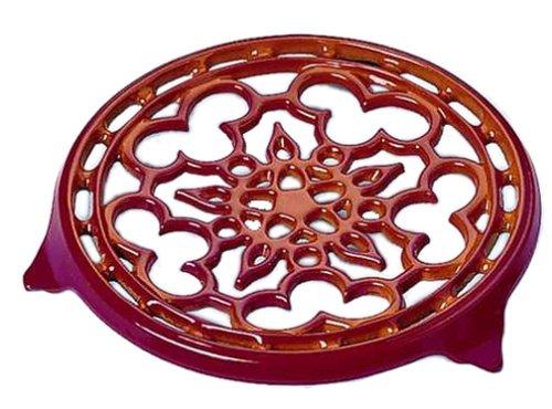 Le Creuset N0200-67 Enameled Cast-Iron Deluxe Round Trivet, 9-Inch, Cerise