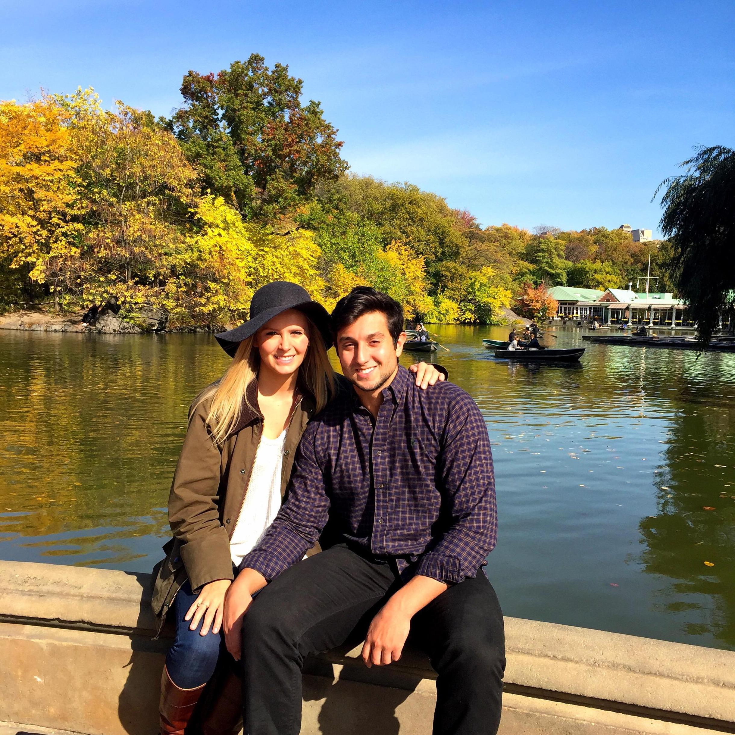 Fall in Central Park after our 1 year anniversary.