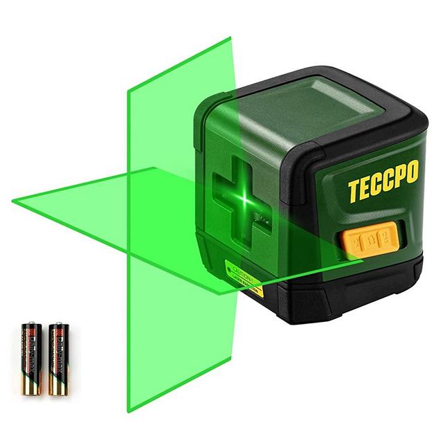 TECCPO Laser Level, Self Leveling, Green Cross Line Laser, 50ft Laser Tool, Tilt mode,±3mm/10m Leveling Accuracy, Laser Level for Construction, Picture Hanging, Home Renovation