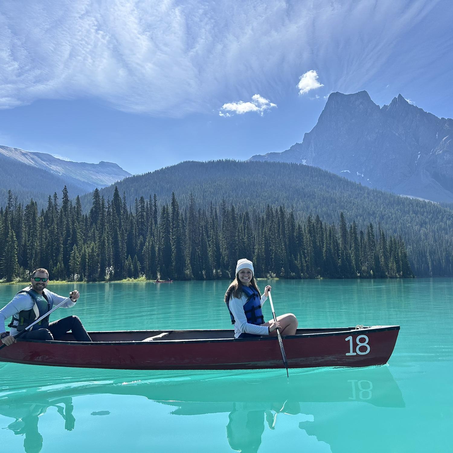 Canoeing on Emerald Lake in Yoho NP Canada-2025