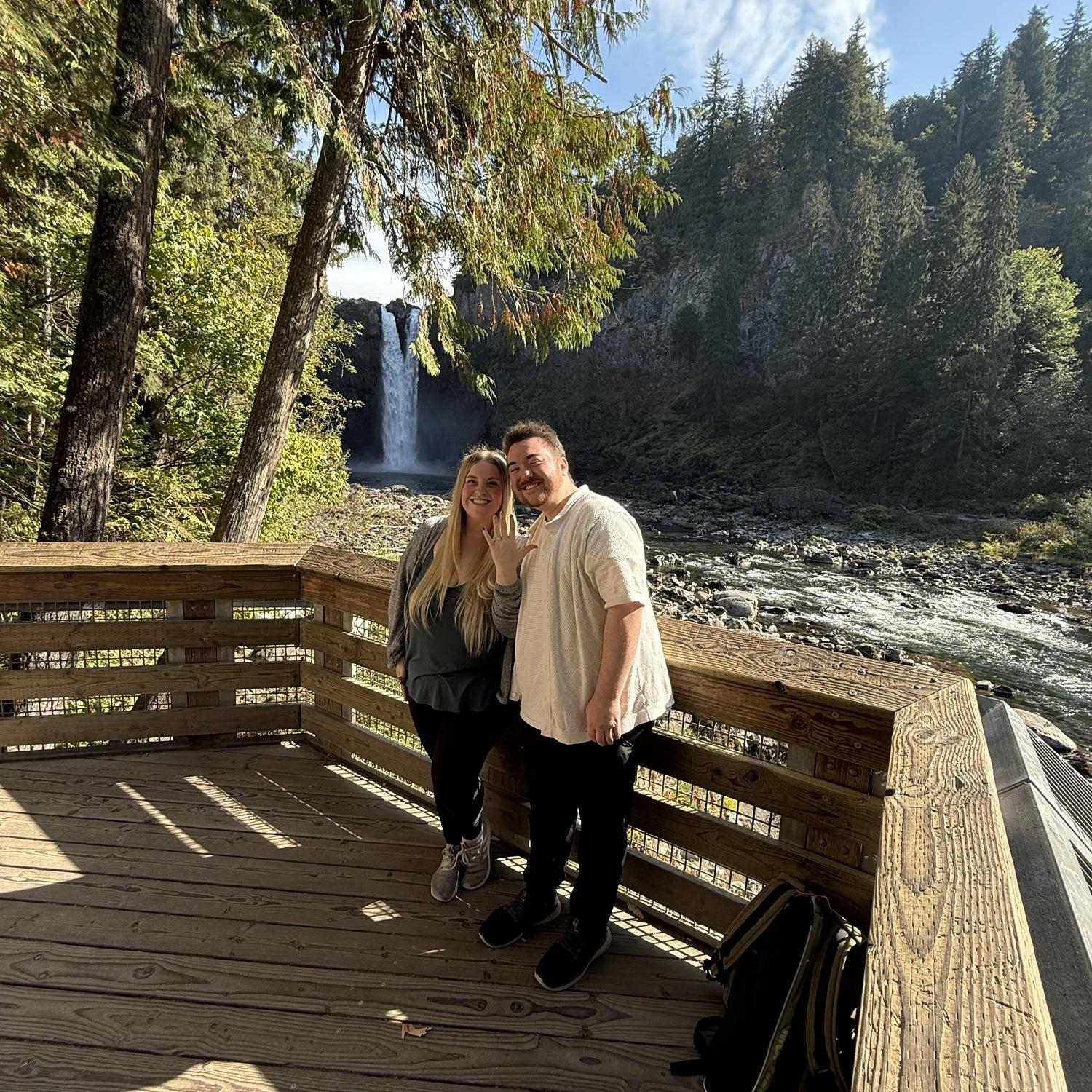 Our proposal location in Snoqualmie Falls in Washington!