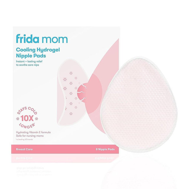 Frida Mom Cooling Hydrogel Nipple Pads - Soothing Nursing Pads, Made for Sore Nipples, Breastfeeding Essentials for Mom, 8 Count