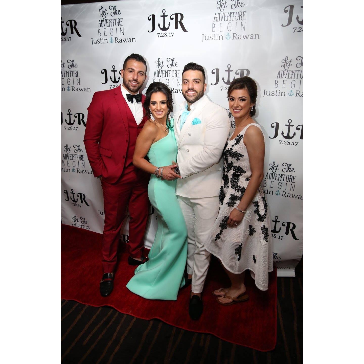 Justin & Rawan with the Best Man (Alex) and Maid of Honor (Noura)!