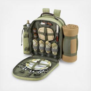 4-Person Equipped Picnic Backpack with Blanket