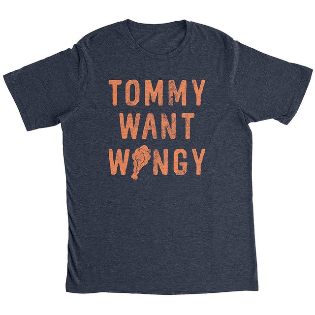Mens Tommy Want Wingy T Shirt Funny Goofy Buffalo Chicken Wing Tee for Guys