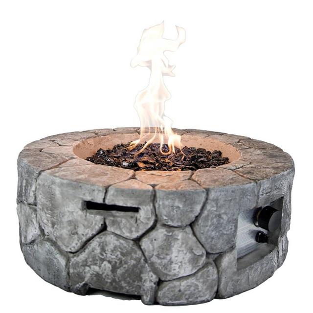 Bluegrass Living HF09501AA Edinburgh 40,000 BTU Propane FirePit Table for Patio and Deck Use, MGO Construction, Includes Crystal Glass Beads Protective Fabric Cover, 28 Inch x 9 Inch, Stonework Finish