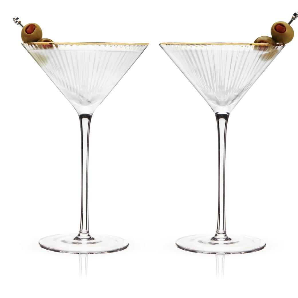 Meridian Crystal Martini Glasses Set of 2