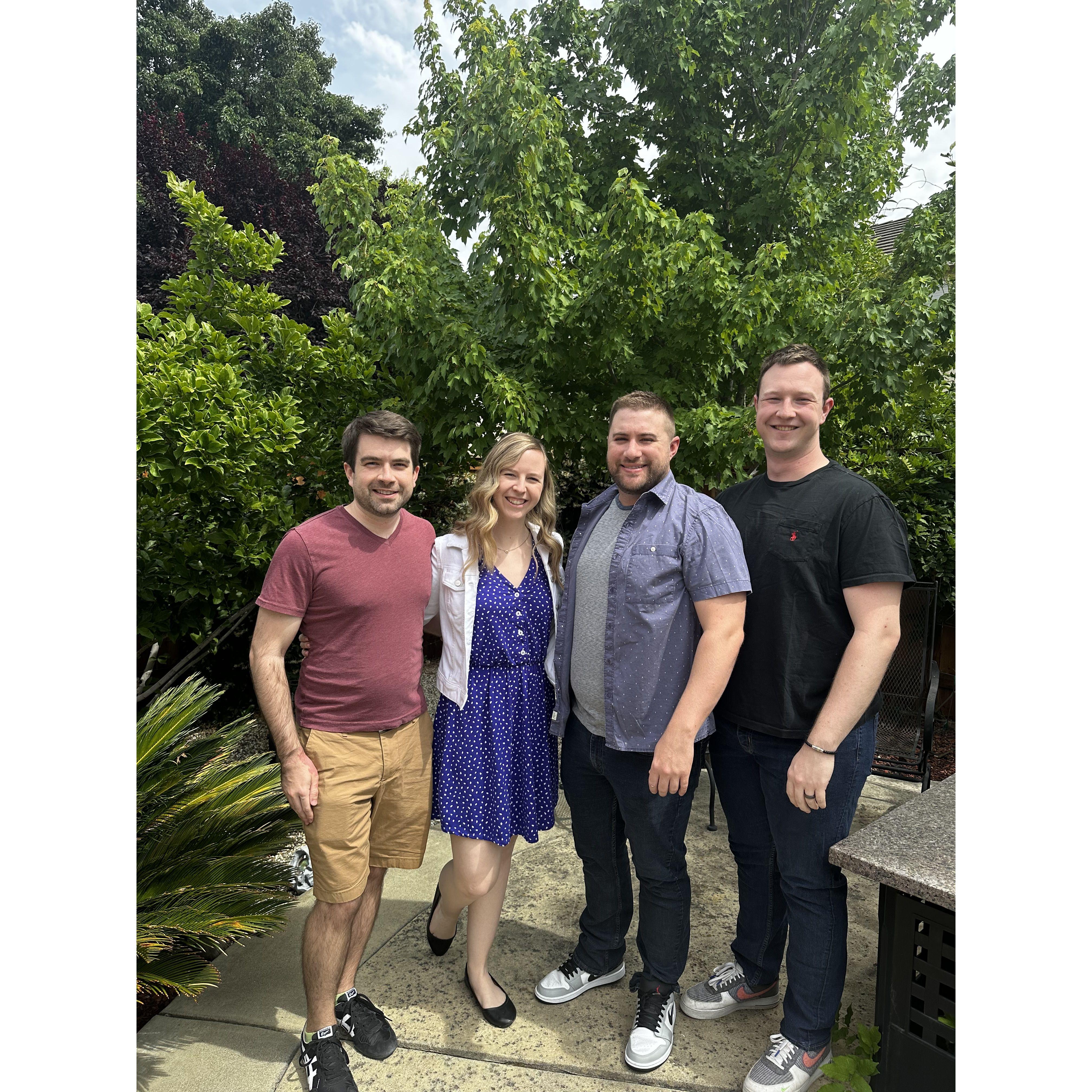 The first time Matt met Jess's family included a brew bike for her dad's birthday and a graduation party with 60+ people. Talk about jumping right in!