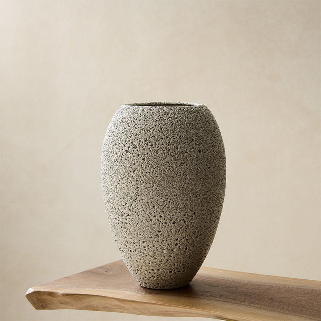 Sahar Ceramic Tabletop Vase, White, 10.8 Inches