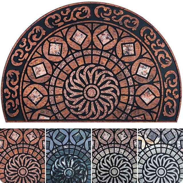 Door Mat - Welcome Mat - Door Mats Outdoor - Welcome Mats Outdoor - Front Door Mats Outdoor - Doormat - Fall Door Mat - 23х36 Welcome Mats for Front Door Outdoor - Orange Half Round Entry Mat