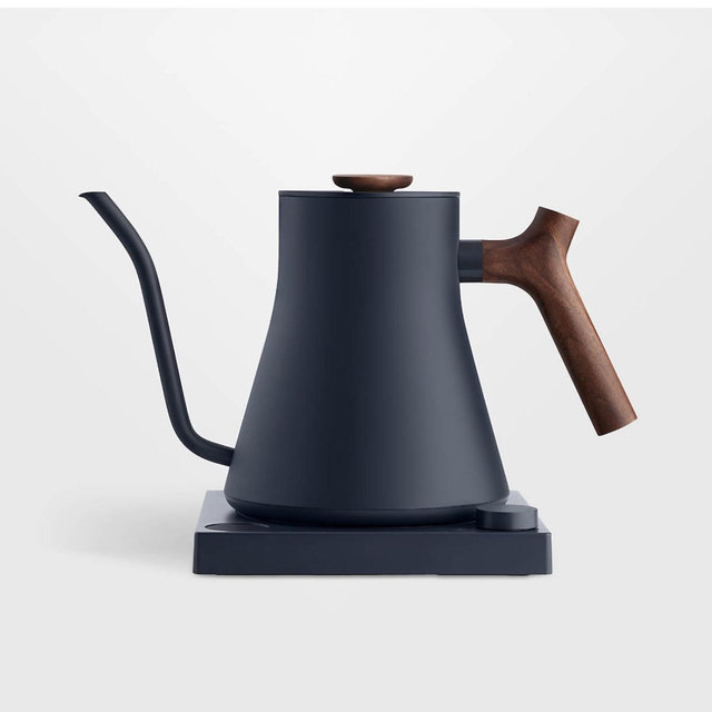 Fellow Stagg EKG Pro Electric Tea Kettle in Stone Blue with Walnut Accents